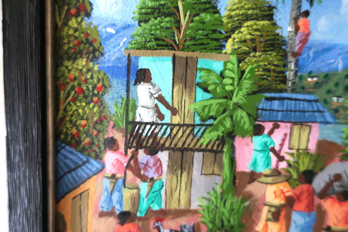 Listed Artist L Y Alaby Haitian Framed Original Painting