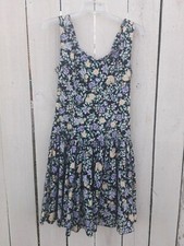 Vintage Laura Ashley floral 1980's tea dress with bow Size 12