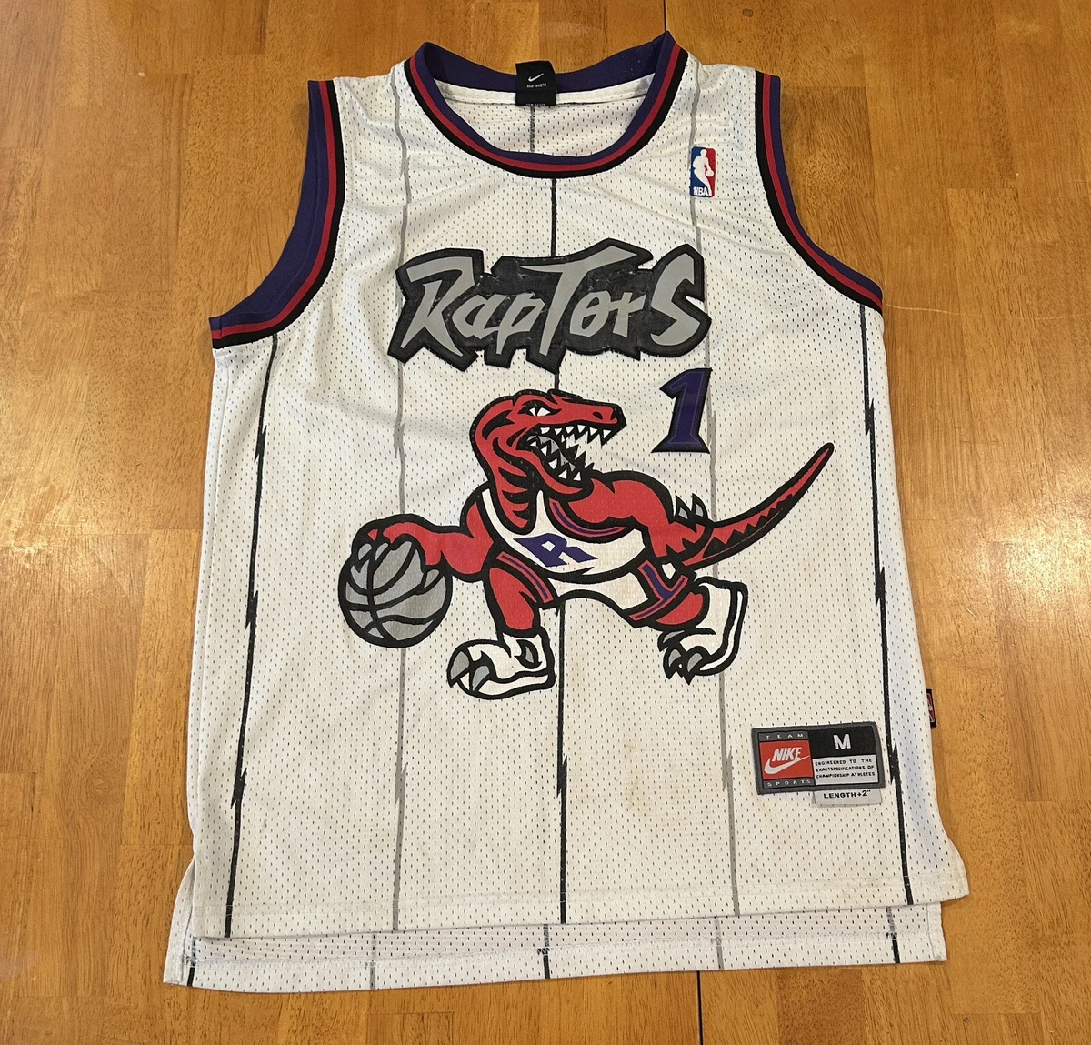 Men 1 Tracy McGrady Jersey White Toronto Raptors Throwback Swingman