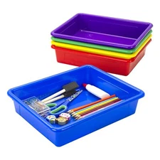 Storex Assorted Color Storage Tray Fits Letter Paper 13x10x3 inches