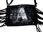 💥 Girl's Black Fringe Silver A Handbag Crossbody Purse New Monogram Bag Initial — photo 2