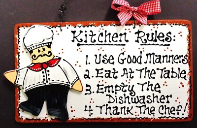 FAT CHEF SIGN Kitchen Rules Bistro Cucina Wall Art Hanger Decor Italian Plaque