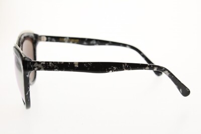DIFF \'Rose\' BW-PK07P Polarized Round- Black White Marble Silver Print Womens DIFF  main image 2