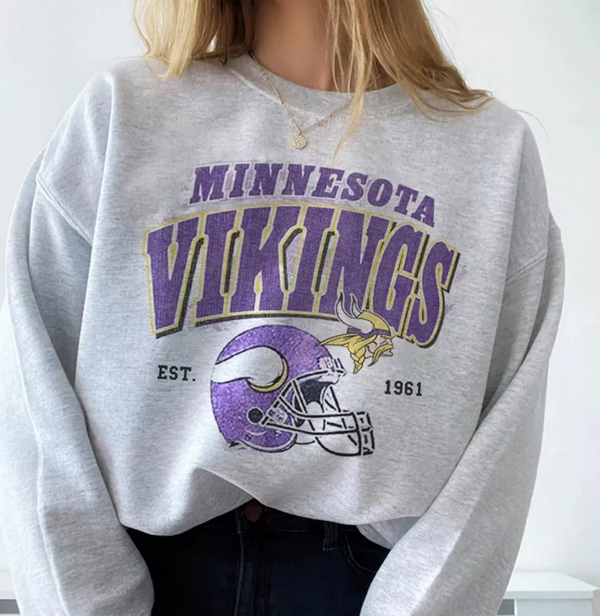 Minnesota Vikings Vintage Sweatshirt, Vintage Vikings Football Shirt, Retro