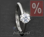 Diamond 585 (14K) gold ring with 1.02ct solitaire brilliant, Top Wesselton G