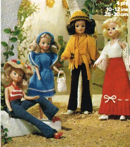 10" to 12 inch  Dolls clothes knitting pattern  Laminated  copy. (V Doll 21) - Picture 1 of 3