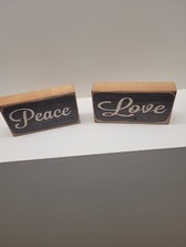 Hand Painted Inspirational Blocks Love And Peace