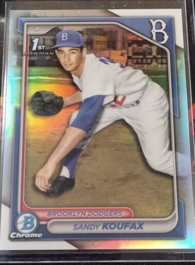 2024 BOWMAN CHROME SANDY KOUFAX 1ST RETROFRACTOR REFRACTOR SP DODGERS JT4