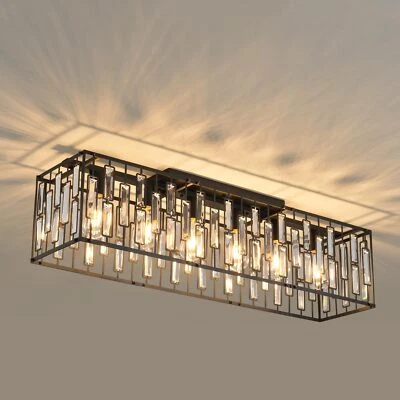 GANEED Modern Crystal Chandeliers Ceiling Light 6 Light for Living Room Kitchen Hallway