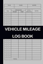 	Vehicle Mileage Log Book A Mileage Record Book. Mileage Tracker. Mileage	