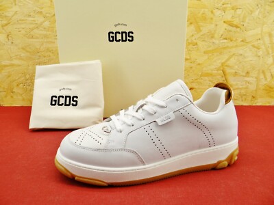 GCDS Essential NAMI Sneaker Low Freizeitschuhe Weiß/Beige 42 Leder UNISEX