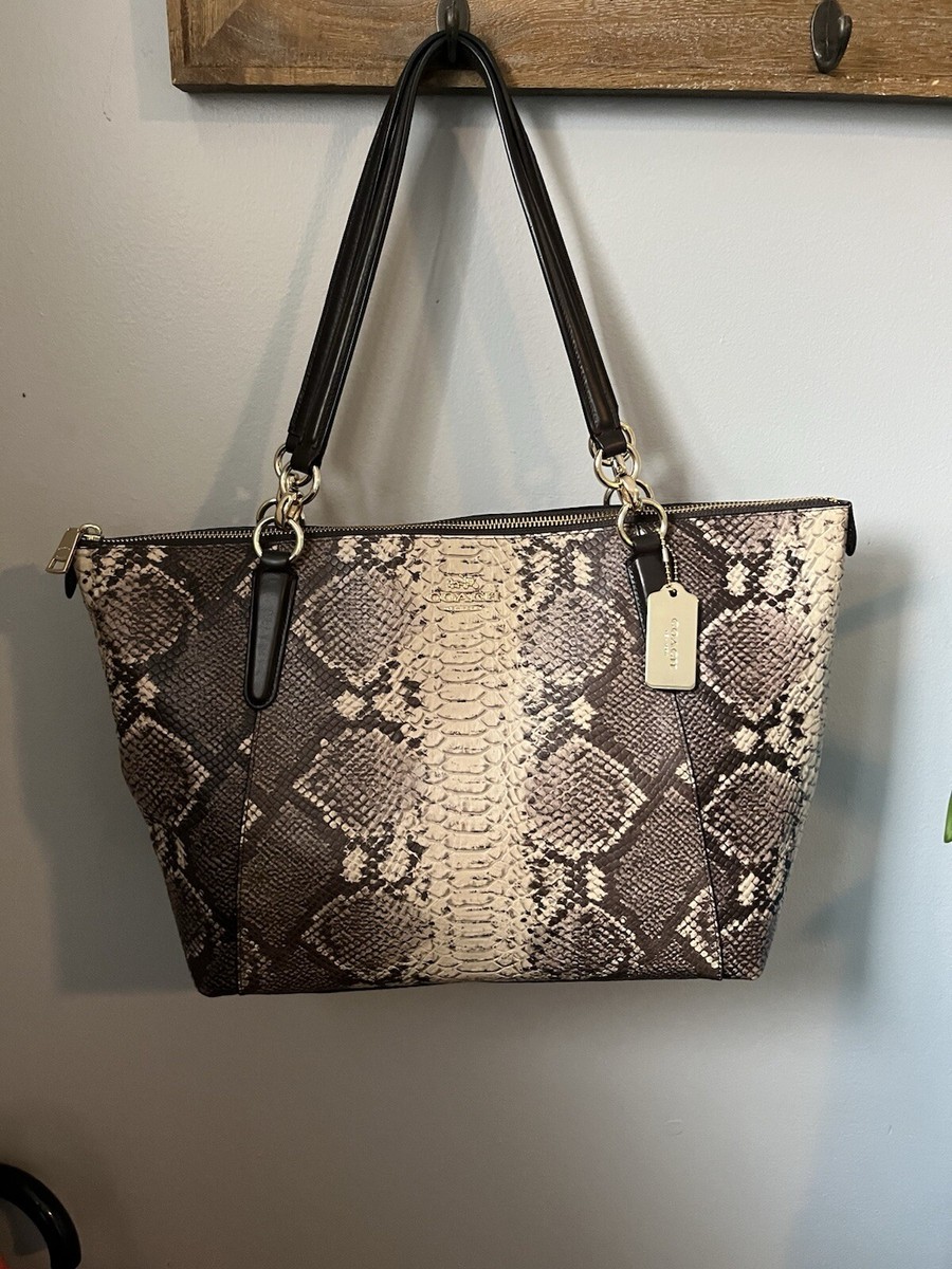 バッグ COACH Python Embossed Y2K Tote Bag rare Authentic Coach Ava Tote/Shoulder Bag Python Embossed Leather