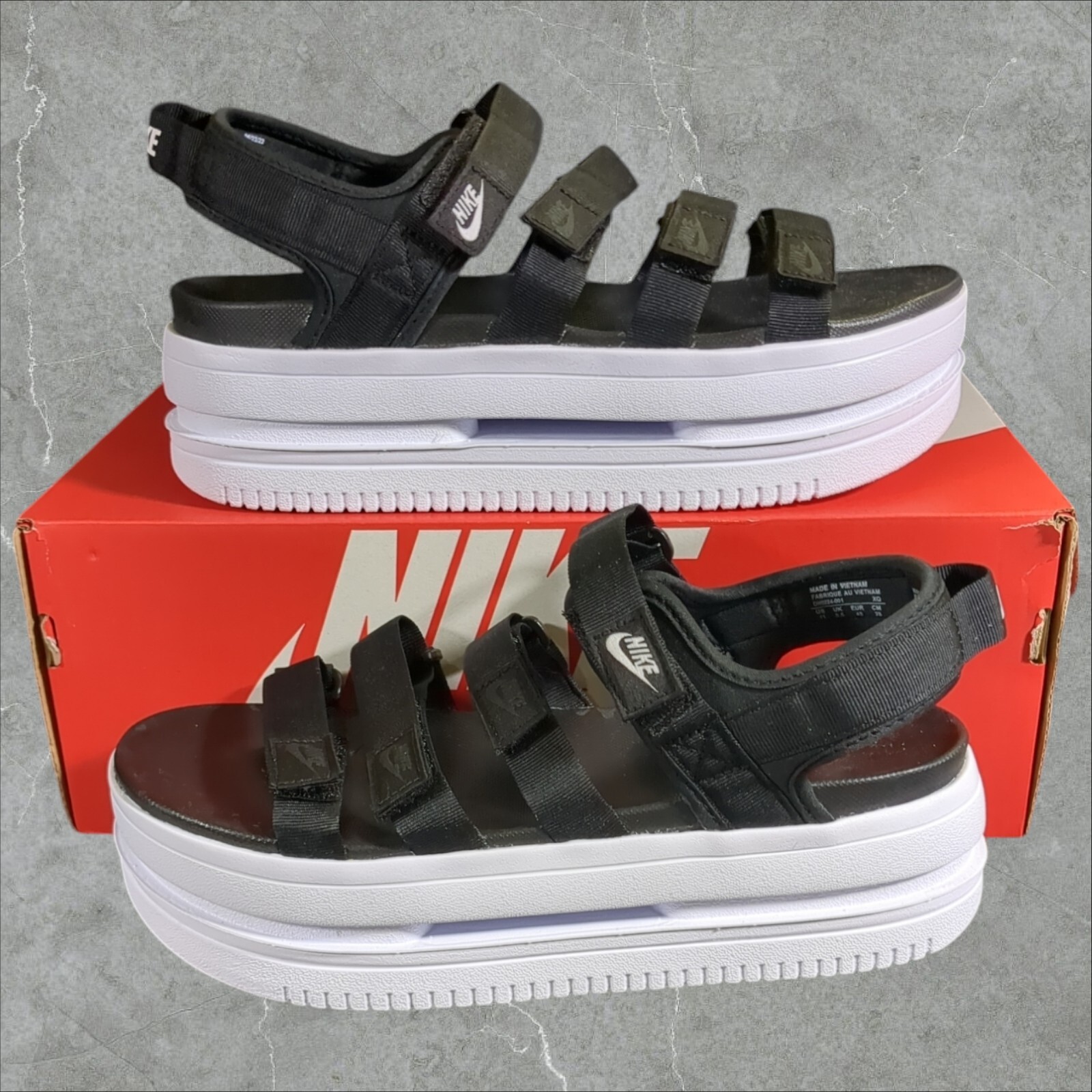 Nike W Icon Classic Sandals Women Size 11 Black White DH0224-001