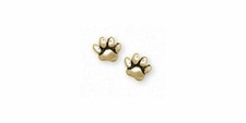 Dog Paw Earrings Jewelry 14k Gold Handmade Dog Earrings PW17-EG