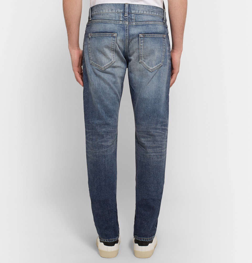 JEANS SAINT LAURENT SKINNY FIT 15 CM ORLO LAVATO DENIM ELASTICIZZATO TAGLIA 30 T02 $890