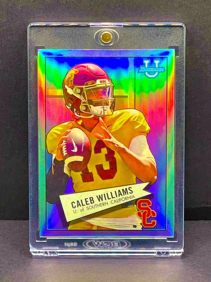 Caleb Williams RARE ROOKIE REFRACTOR INVESTMENT CARD SSP BOWMAN CHROME ROY MINT - Image 3 of 4