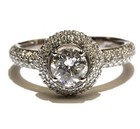 EGL certified 14k white gold 1.80ct round diamond halo engagement ring 4.9g  7 — photo 1
