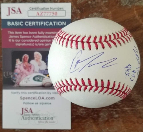 Christian Moore Signed Rawlings Baseball Ball ROMLB Autographed Auto +Inscr JSA
