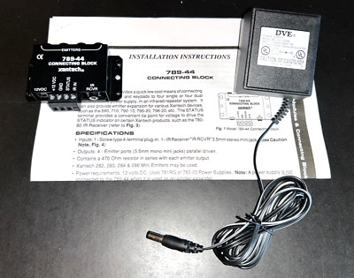 Xantech 789-44 Connecting Block With Power Cord, Instructions