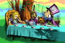 Alice Wonderland Mad Hatter Tea Party Psychedelic Trippy Aesthetic Poster 12x18