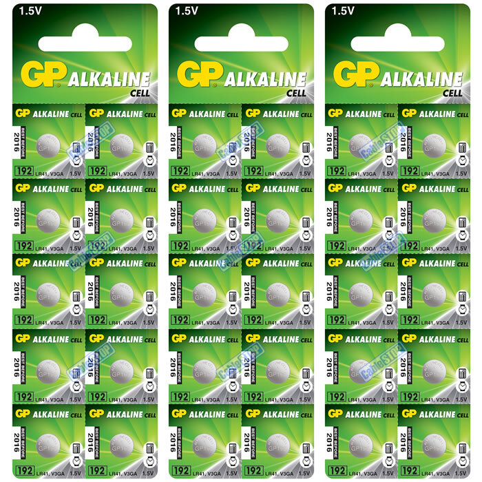 GP 192 LR41 VG3A 1.5V Alkaline Cell Watch Digital Thermometer Battery