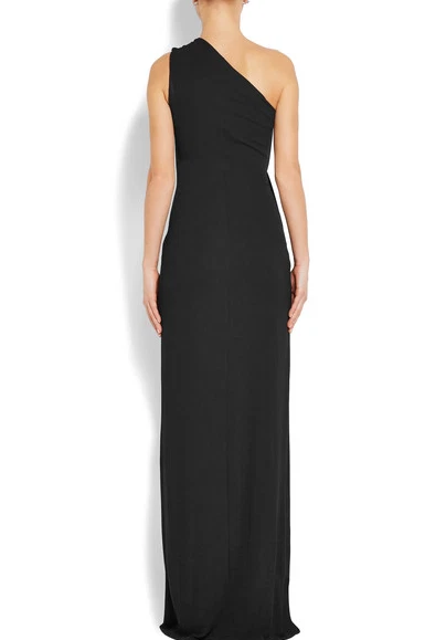 NUEVO CON ETIQUETAS $2096 GIVECHY Vestido de crepé elástico con volantes de un hombro talla FR 36 Foto 2 de 4