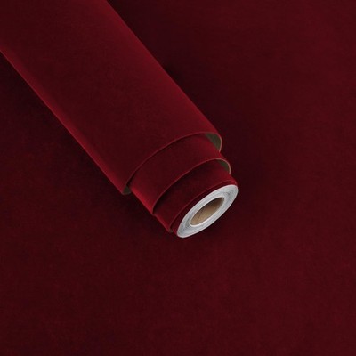 Wallderful Dark Red Fabric Velvet Wallpaper Soft Felt Drawer Liners Self Adhe...
