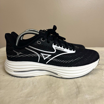 Mizuno Wave Rider 29 Black/White Mesh Low Top Running Shoes Men s US 10