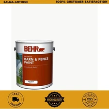 BEHR White Exterior Barn Fence Paint Mildew Resistant Livestock Safe 1 Gallon