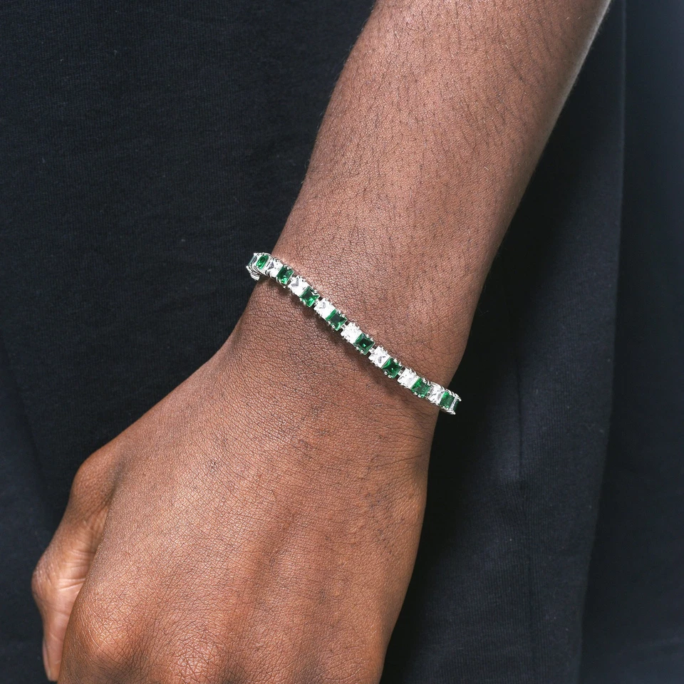 Brazalete tenis VVS MOISSANITE diamantes plata de ley 925 hombres mujeres Foto 4 de 4