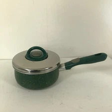 T-Fal Armaral Sauce Pot with Lid 6" Diameter Green Cover Vent Nonstick New?