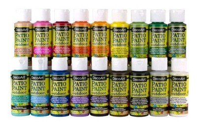 DecoArt Patio Paint Outdoor Acrylic Set, 18 Weather-Resistant Colors, 2 fl oz