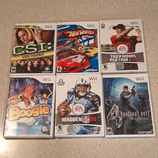 Nintendo Wii Game Lot w/ Cases: Resident Evil 4, Madden 08, Tiger Woods 08 