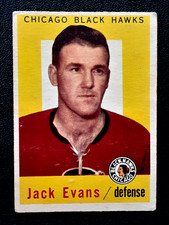 JACK EVANS 1959-60 TOPPS NHL HOCKEY 59-60 #30 GOOD+        90036