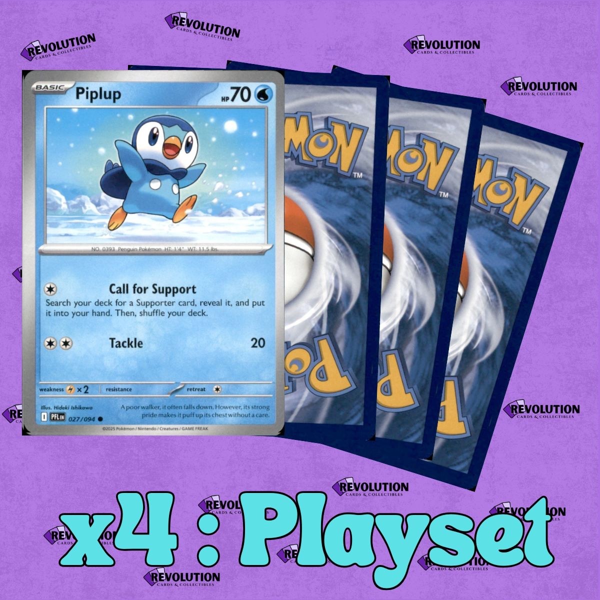 4x Playset Pokemon TCG *NM* Piplup 27/94