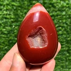 130g Rare Red Geode Agate Egg Crystal Specimen Freeform Energy Healing Reiki
