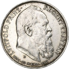 [#1116090] German States, BAVARIA, Otto, 3 Mark, 1911, Munich, Luitpold, Silver,
