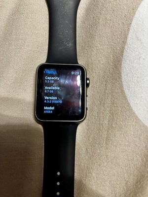 APPLE WATCH SPORT 1ST GENERATION 42MM SPACE GRAY WORKS PERFECTLY SERIES 0 BLACK