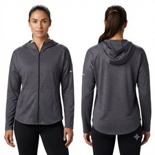 Columbia Hoodie Womens Large Full Zip Charcoal Grey Active Jacket Pockets