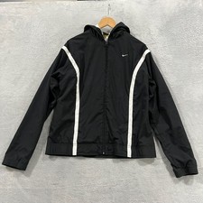Vintage Nike Jacket Womens XL 16-18 Windbreaker Full Zip Hood Retro 90s