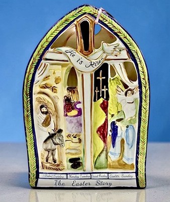 Blue Sky Clayworks DELUXE EASTER PASSION SCENE Candle Holder NIB Auth Retailer