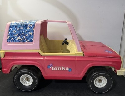 Vintage Large TONKA Bronco Jeep Pink Barbie Pressed Steel Metal Truck