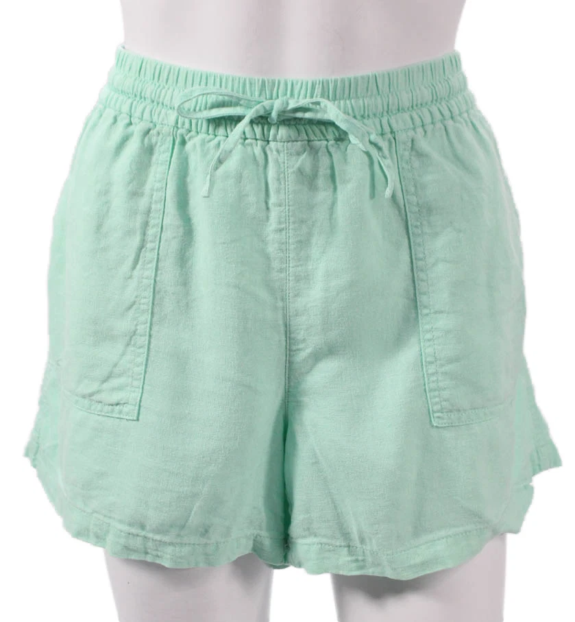 J Crew Womens Sweat Linen Drawstring Shorts Green Size S