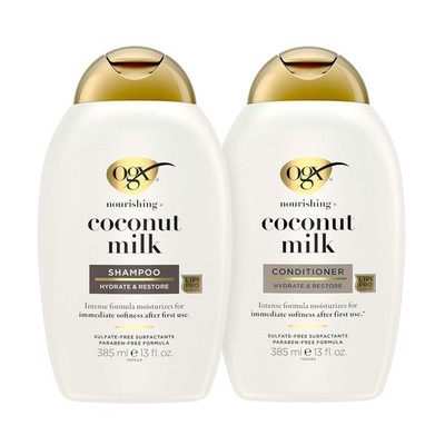OGX Nourishing + Coconut Milk Sulfate Free Shampoo and Conditioner