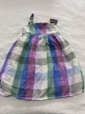 Gap 8 Girls Dress Cotton Linen Blend Lined Plaid