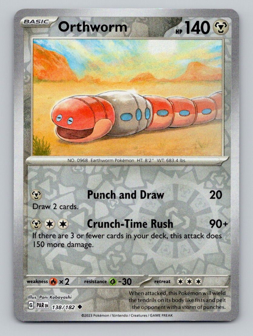 Orthworm 138/182 Uncommon Paradox Rift Pokemon Reverse Holo Near Mint