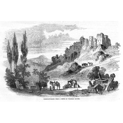 UKRAINE View of Tchoufout-Kaleh (Chufut-Kale) - Antique Print 1856