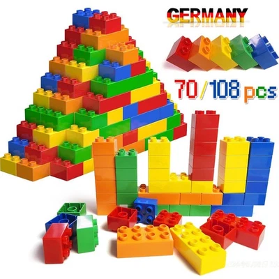 YOUKUKE Große Bausteine Set 70/180 Stück für Kinder Kompatibel zu Anderen Herstellern DE