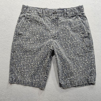 Gap Twill Bermuda Shorts Mens 32 Gray Hawaiian Below Waist Mid Rise Surfer Beach