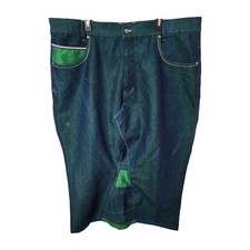   RARE Vtg 90s FUBU The Collection Denim Maxi Skirt W46 L34 Blue Green Hip Hop